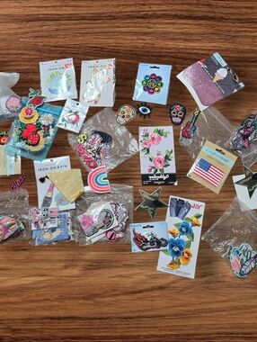 Patched Assorted  Iron-On Embtoidered Biker American Floral Nature Girly